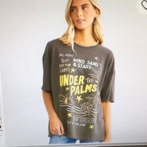 BILLABONG/“UNDER THE PALMS” CHARCOAL TEE SHIRT/NEW